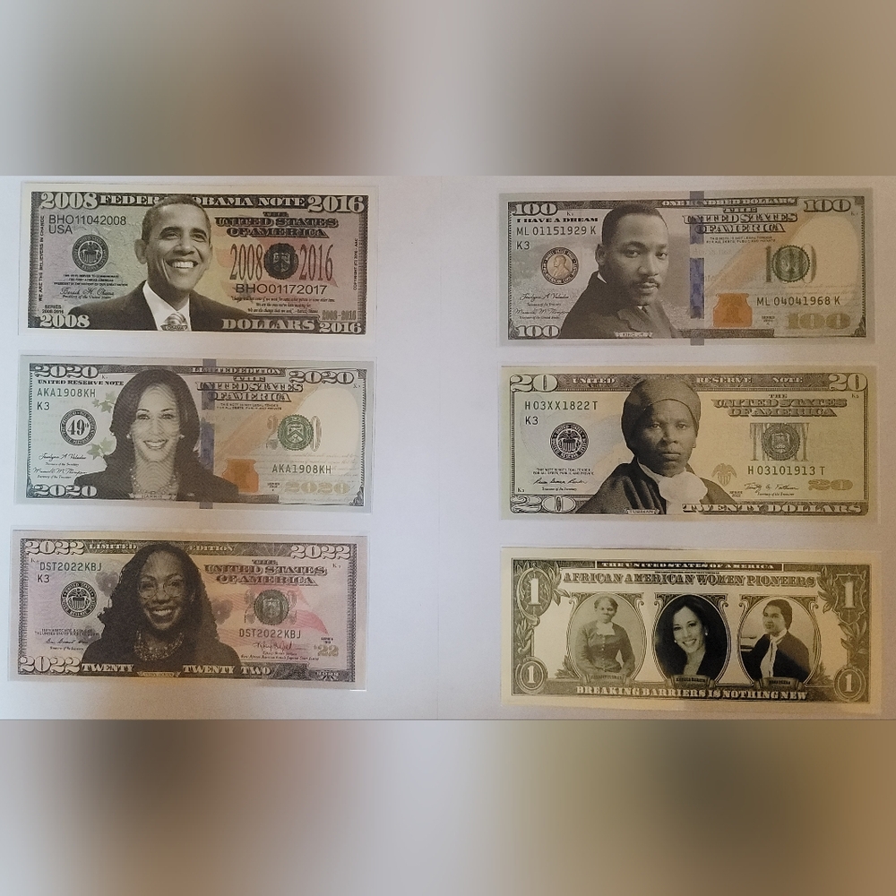 Black history Novelty Money set of 6